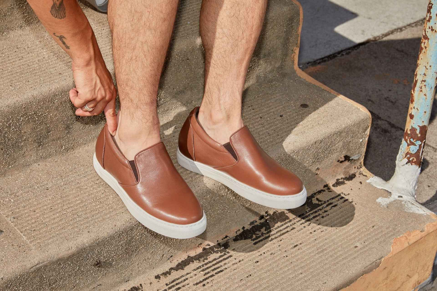 CALTO - T1023 - 2.6 Inches Taller (Coffee Brown) - Lightweight Nappa Leather Loafer Tallmenshoes.com