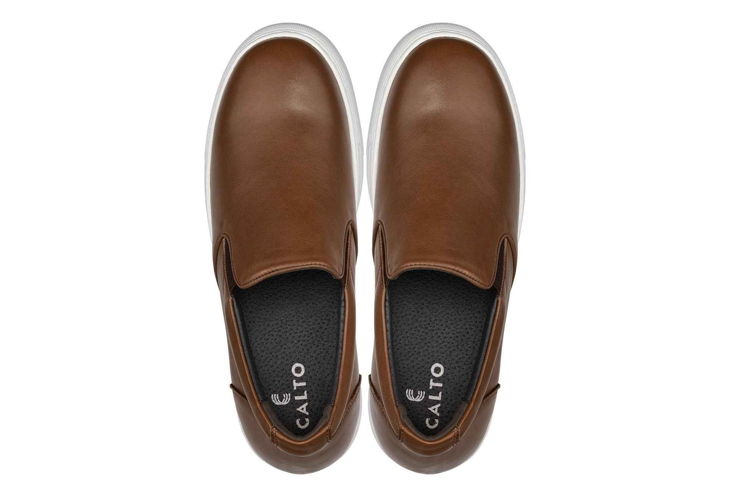CALTO - T1023 - 2.6 Inches Taller (Coffee Brown) - Lightweight Nappa Leather Loafer Tallmenshoes.com