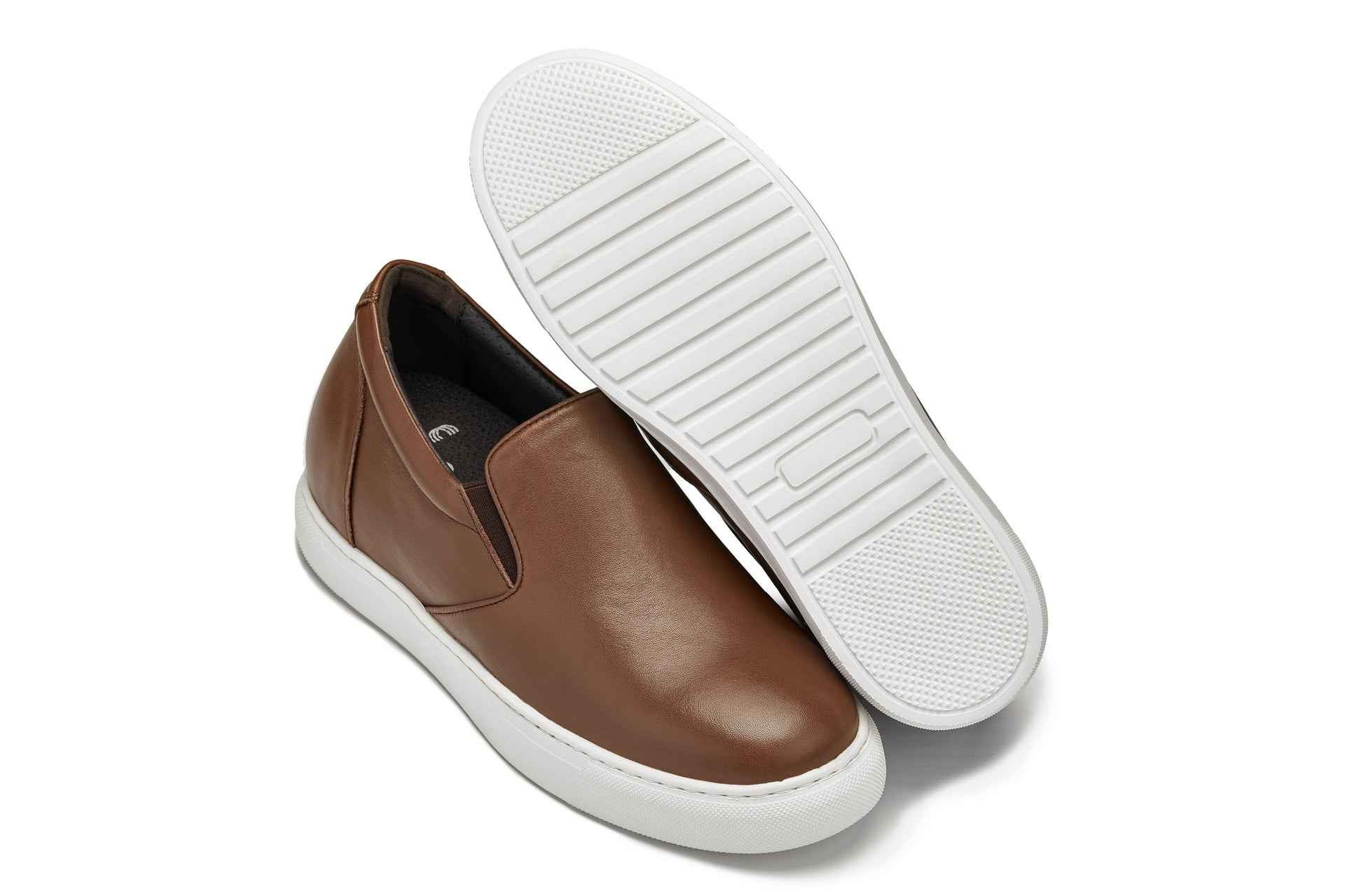 CALTO - T1023 - 2.6 Inches Taller (Coffee Brown) - Lightweight Nappa Leather Loafer Tallmenshoes.com