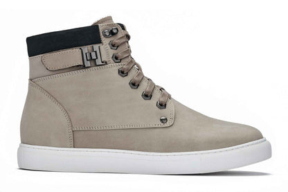 CALTO - T53122 - 2.6 Inches Taller (Taupe) - High top sneak-boot Tallmenshoes.com