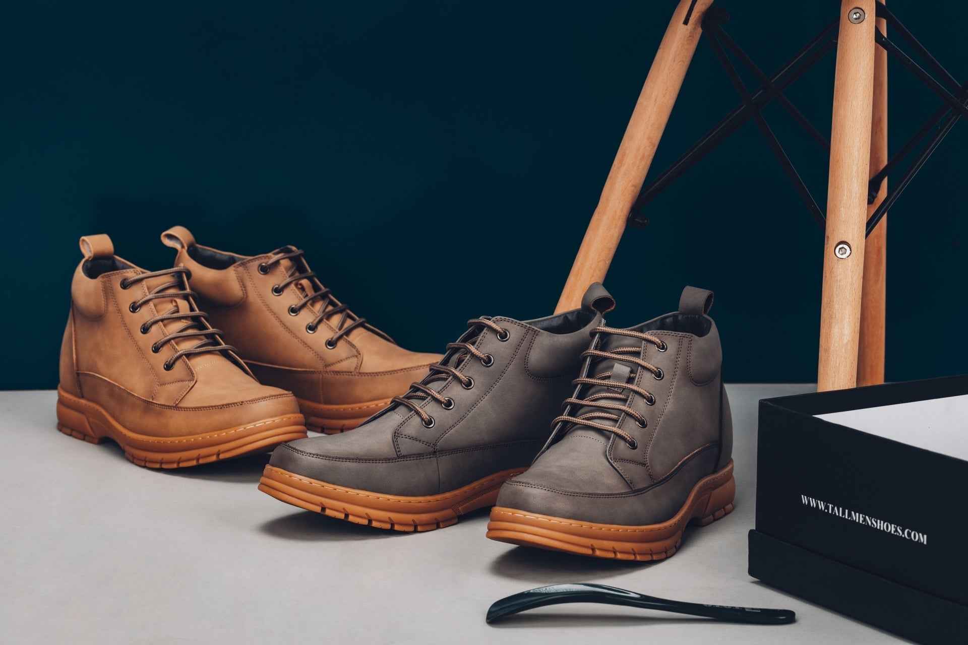 TOTO - K11551 - 2.8 Inches Taller (Grey) - Casual Hiker Boots Tallmenshoes.com