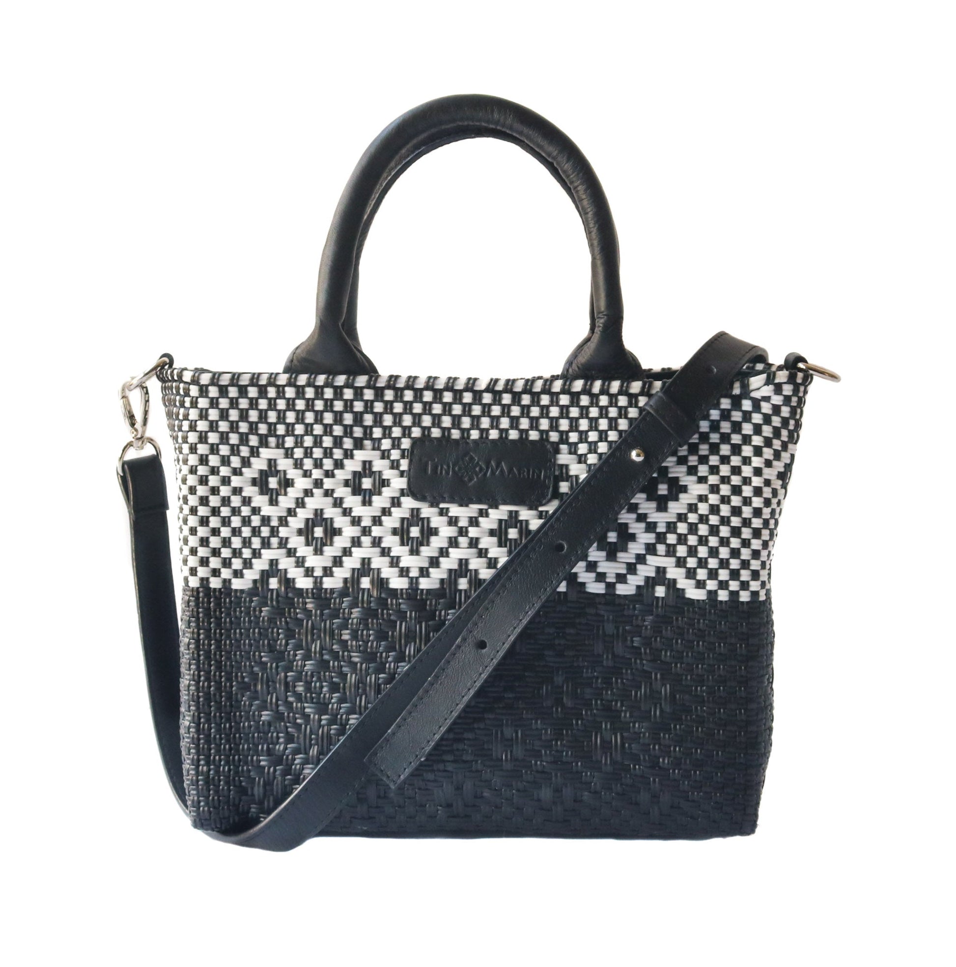 Tin Marin Small Woven Crossbody - Black Leather Tin Marin Brand