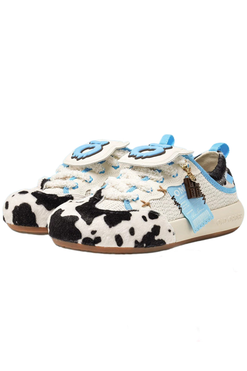 Cow Pattern Chunky Sneakers - Wolvess