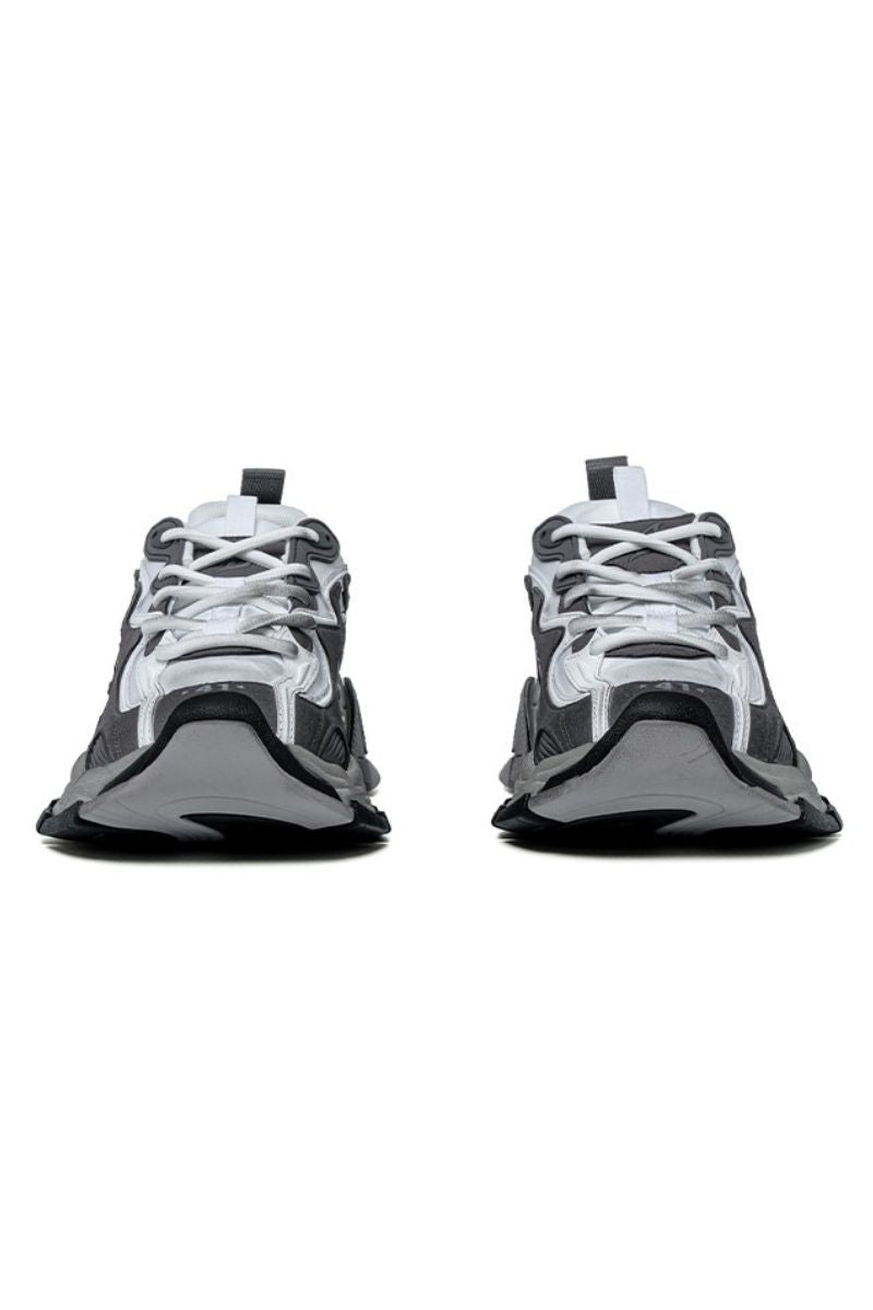 Grey Wave Chunky Running Sneakers - Wolvess