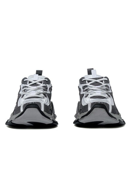 Grey Wave Chunky Running Sneakers - Wolvess