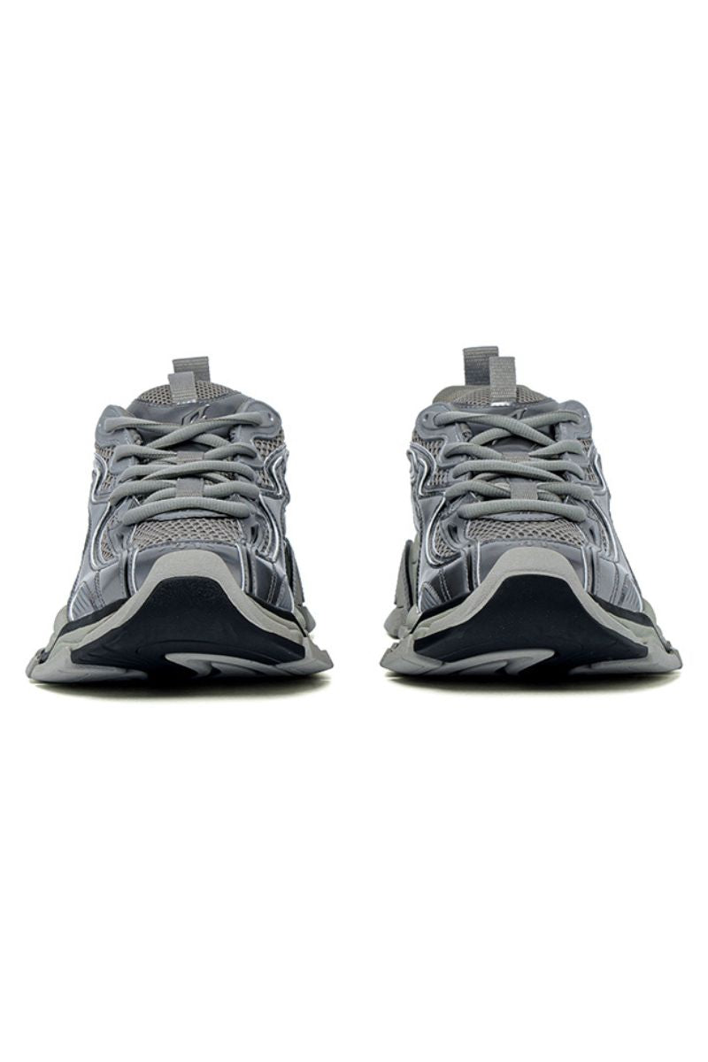 Triple Grey Metallic Chunky Sneakers - Wolvess