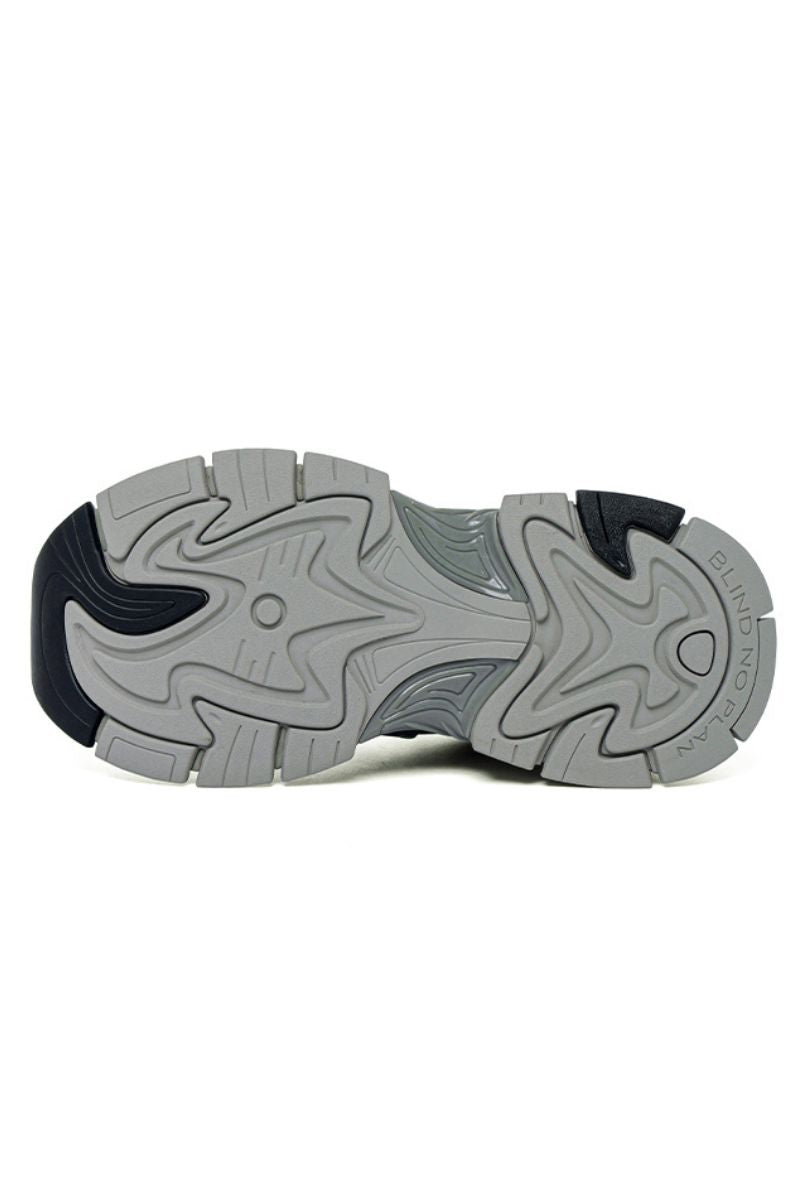 Triple Grey Metallic Chunky Sneakers - Wolvess