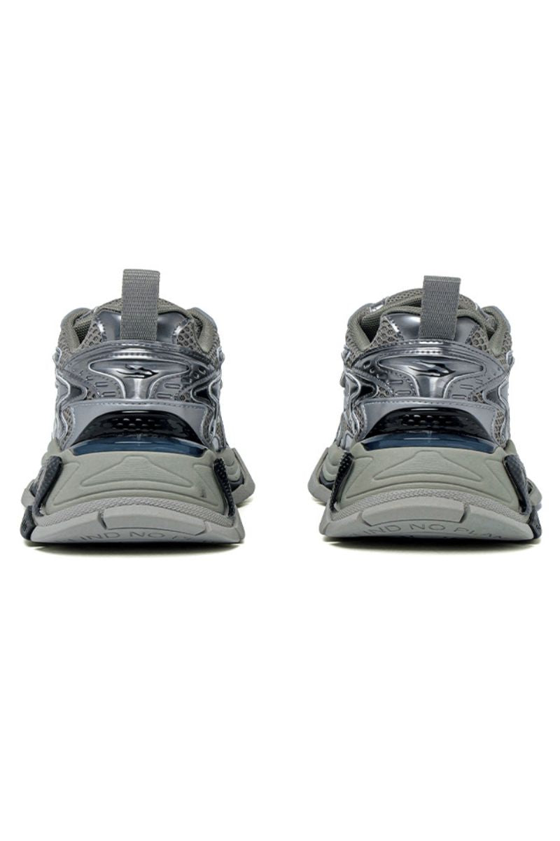 Triple Grey Metallic Chunky Sneakers - Wolvess