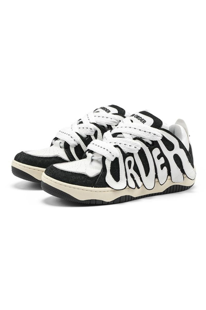 Graffiti Sneakers Black White - Wolvess