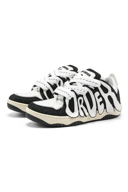 Graffiti Sneakers Black White - Wolvess