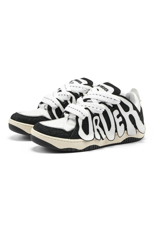 Graffiti Sneakers Black White - Wolvess