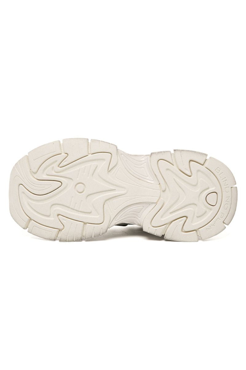 Triple White Chunky Mesh Sneakers - Wolvess