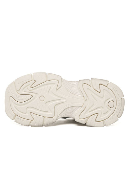 Triple White Chunky Mesh Sneakers - Wolvess