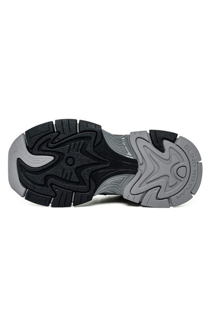 Grey Wave Chunky Running Sneakers - Wolvess