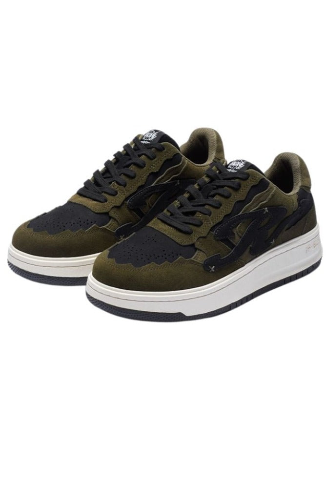 Pattern Platform Sneakers Green - Wolvess