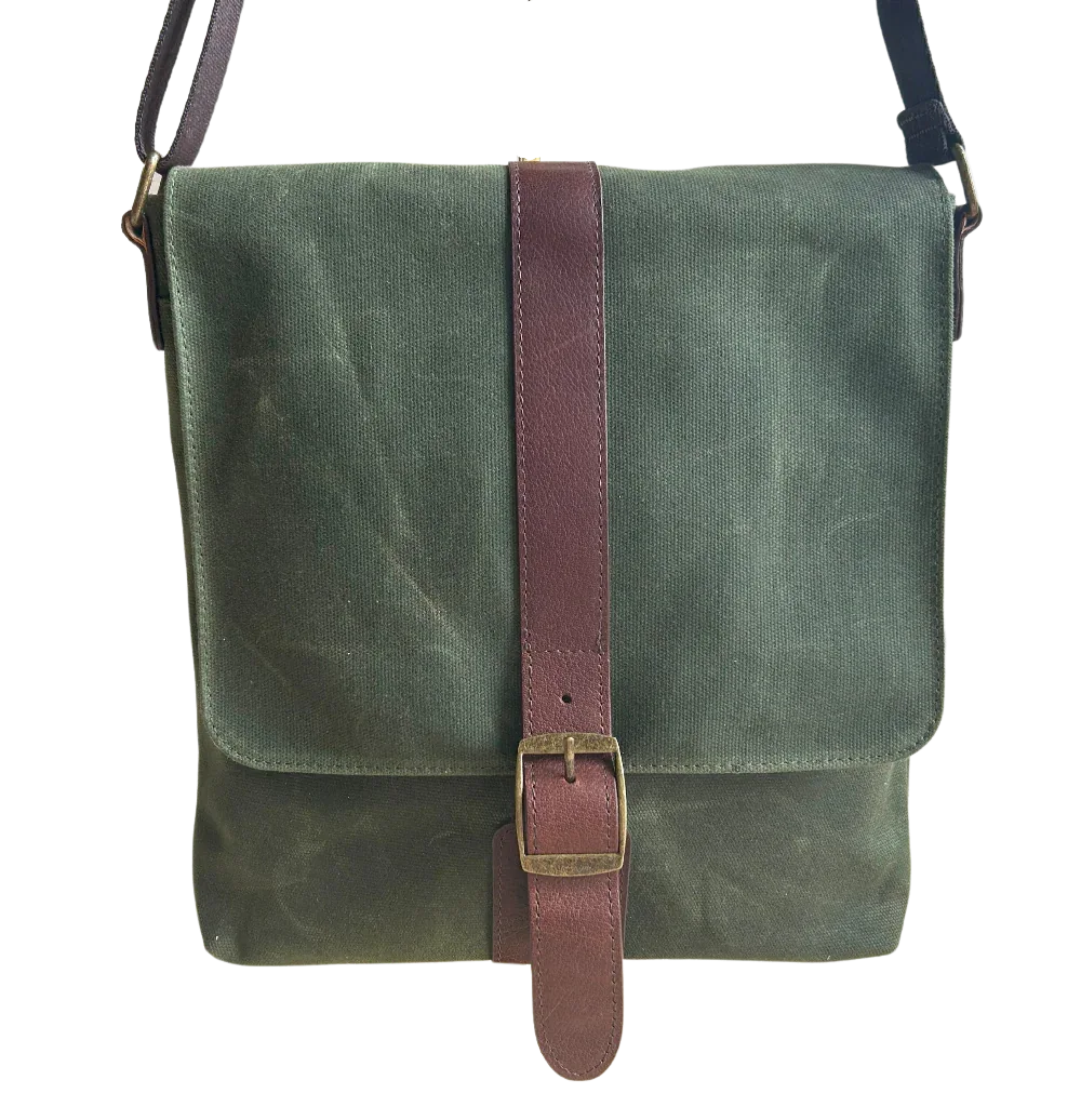 Messenger Bags, Maxwell Leather/Waxed Canvas Messenger Bags MiamiLeathers.com