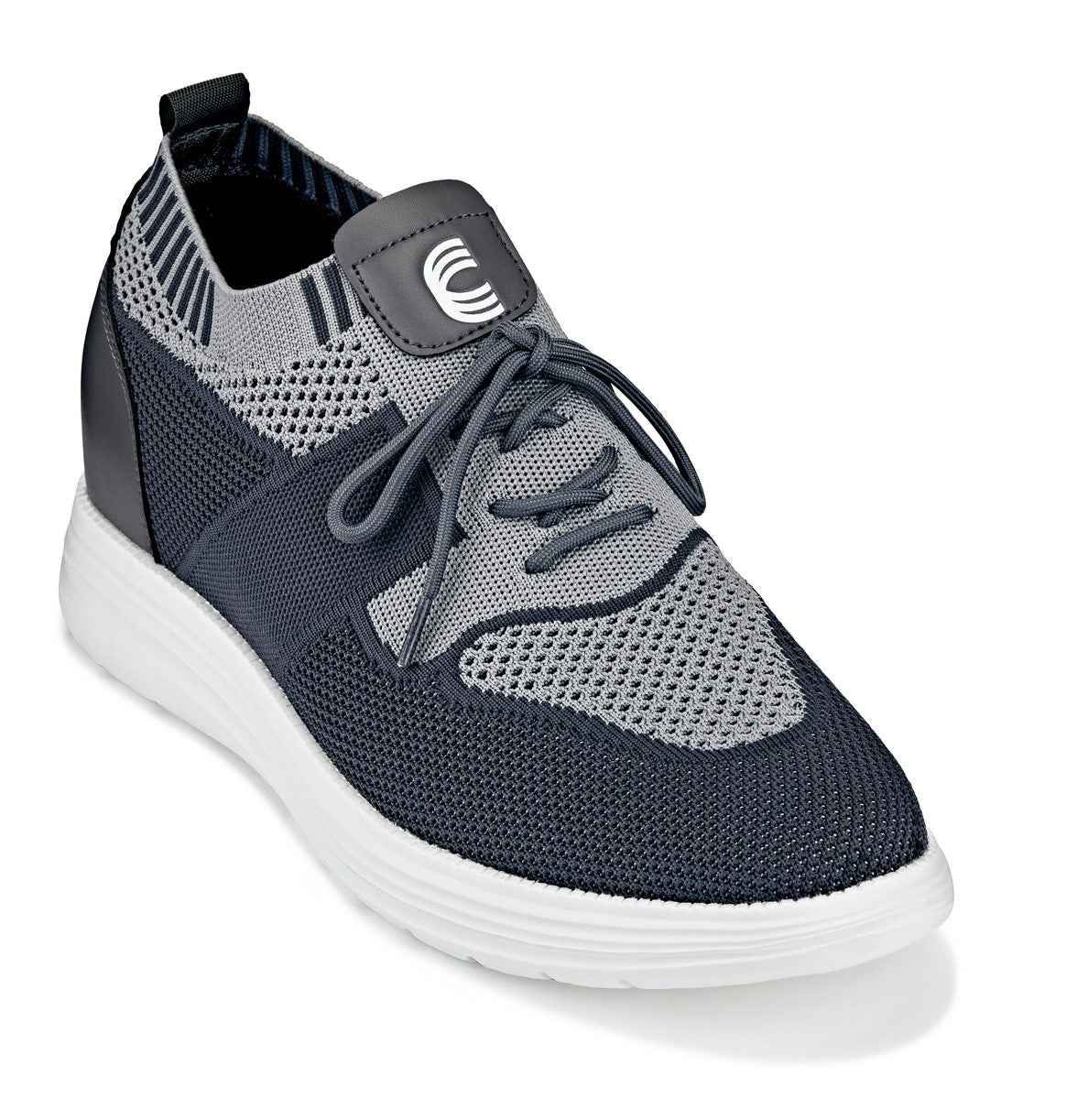 CALTO - X1341 - 2.8 Inches Taller (Iron Gray/Glacier Gray) - Lace Up Casual Walker - Lightweight Tallmenshoes.com