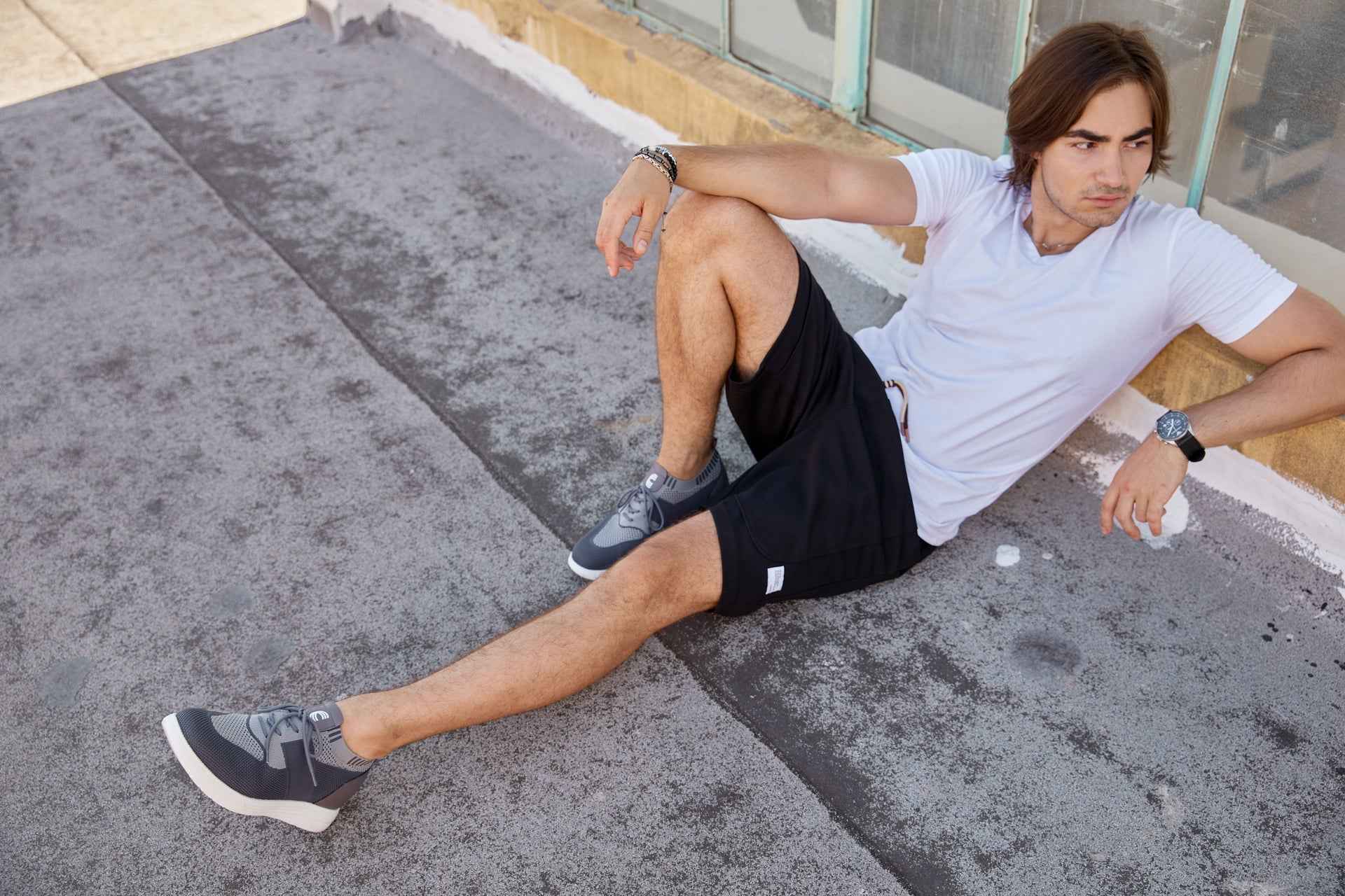 CALTO - X1341 - 2.8 Inches Taller (Iron Gray/Glacier Gray) - Lace Up Casual Walker - Lightweight Tallmenshoes.com