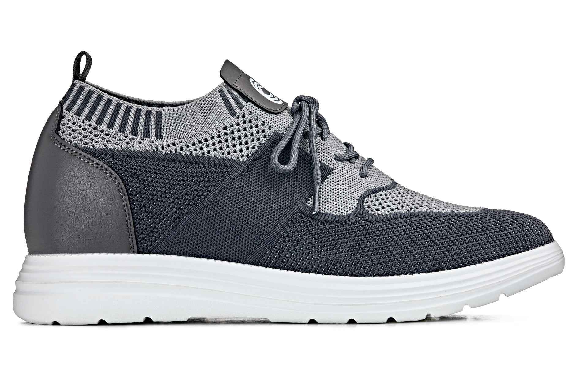 CALTO - X1341 - 2.8 Inches Taller (Iron Gray/Glacier Gray) - Lace Up Casual Walker - Lightweight Tallmenshoes.com