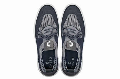 CALTO - X1341 - 2.8 Inches Taller (Iron Gray/Glacier Gray) - Lace Up Casual Walker - Lightweight Tallmenshoes.com