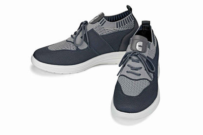 CALTO - X1341 - 2.8 Inches Taller (Iron Gray/Glacier Gray) - Lace Up Casual Walker - Lightweight Tallmenshoes.com