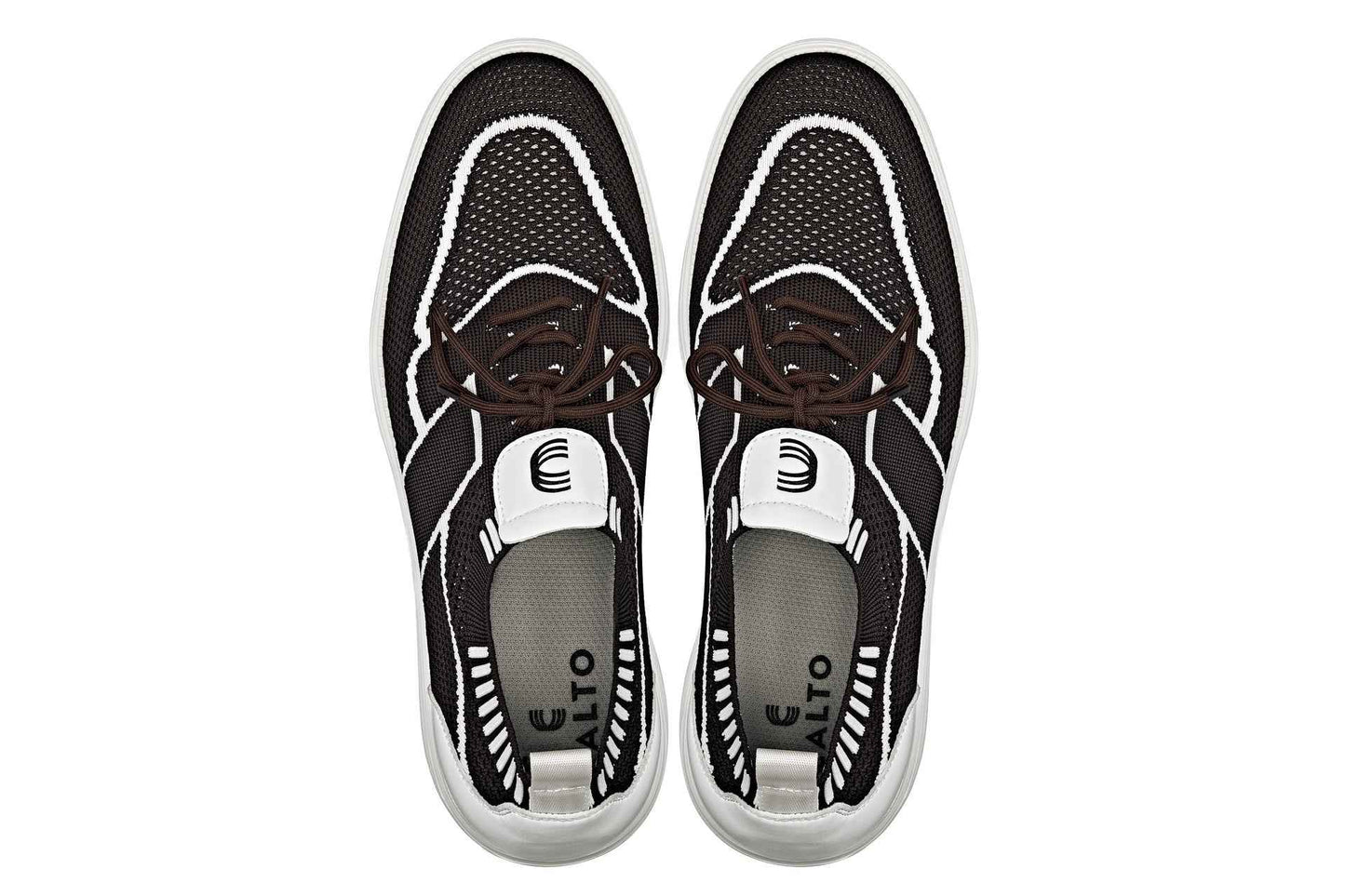 CALTO - X1342 - 2.8 Inches Taller (Mocha Brown/White) - Lace Up Casual Walker - Lightweight Tallmenshoes.com