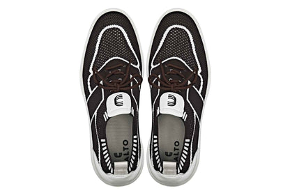 CALTO - X1342 - 2.8 Inches Taller (Mocha Brown/White) - Lace Up Casual Walker - Lightweight Tallmenshoes.com
