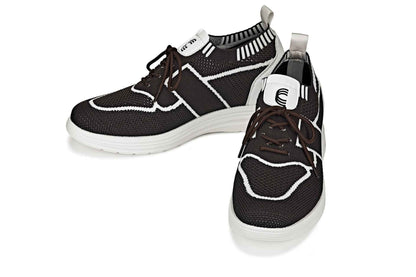 CALTO - X1342 - 2.8 Inches Taller (Mocha Brown/White) - Lace Up Casual Walker - Lightweight Tallmenshoes.com