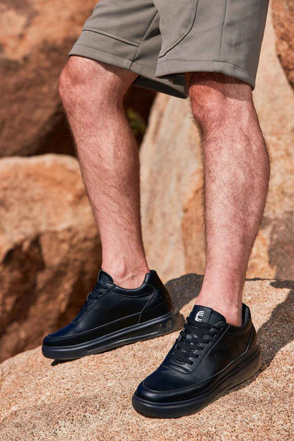CALTO - X1646 - 2.8 Inches Taller (Pitch Black) - Lightweight Sneakers Tallmenshoes.com