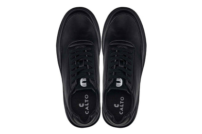 CALTO - X1646 - 2.8 Inches Taller (Pitch Black) - Lightweight Sneakers Tallmenshoes.com