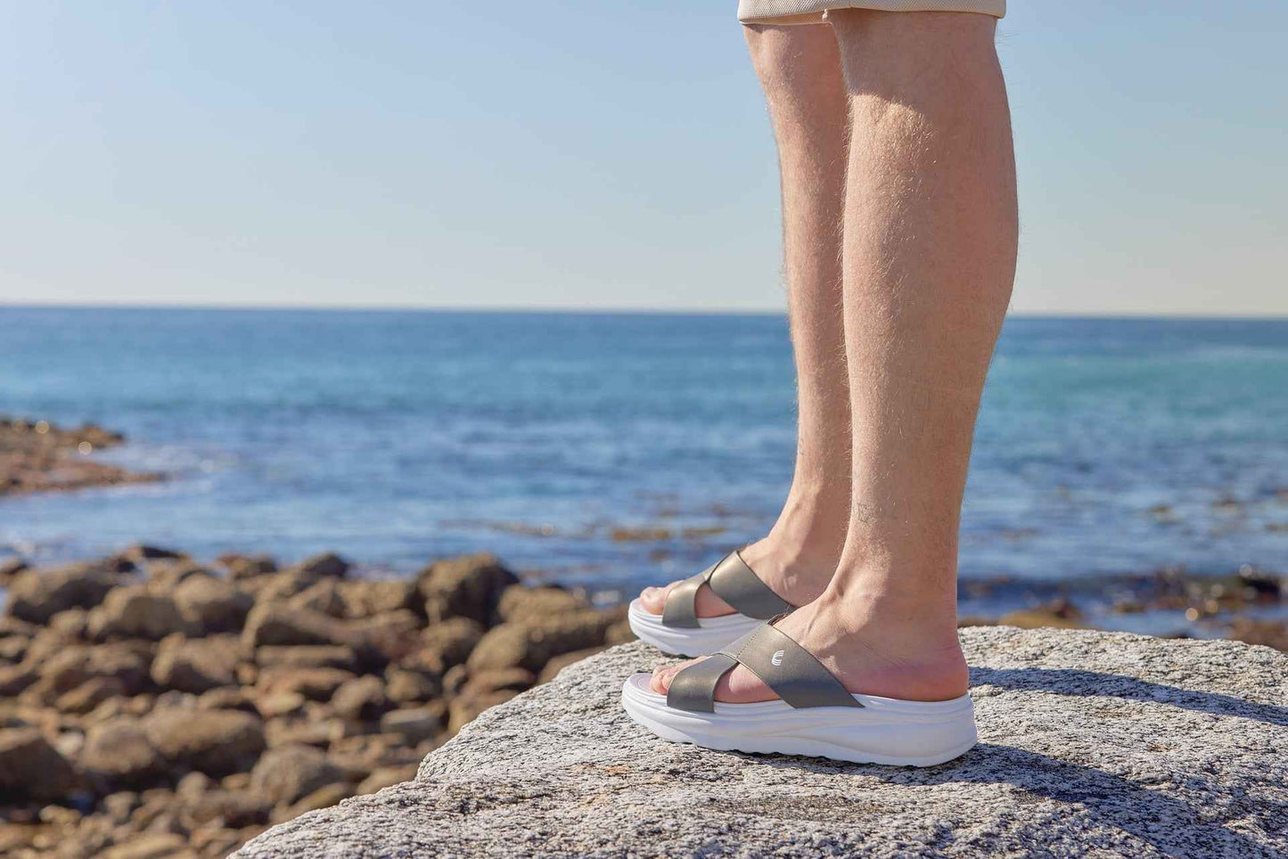 CALTO - X1654 - 2 Inches Taller (White/Matte Steel Grey) Tallmenshoes.com
