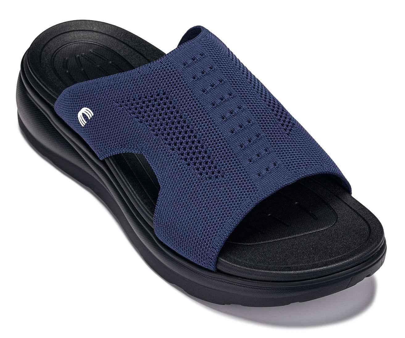 CALTO - X1659 - 2 Inches Taller (Black/Knitted Navy) Tallmenshoes.com