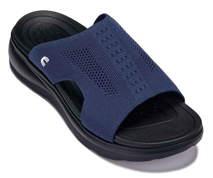 CALTO - X1659 - 2 Inches Taller (Black/Knitted Navy) Tallmenshoes.com