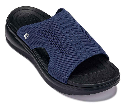 CALTO - X1659 - 2 Inches Taller (Black/Knitted Navy) Tallmenshoes.com