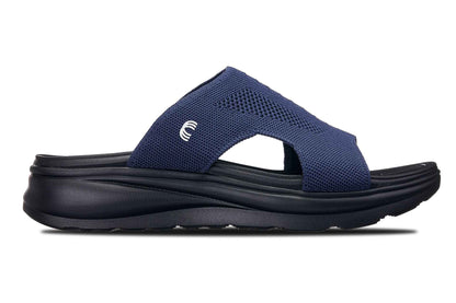 CALTO - X1659 - 2 Inches Taller (Black/Knitted Navy) Tallmenshoes.com