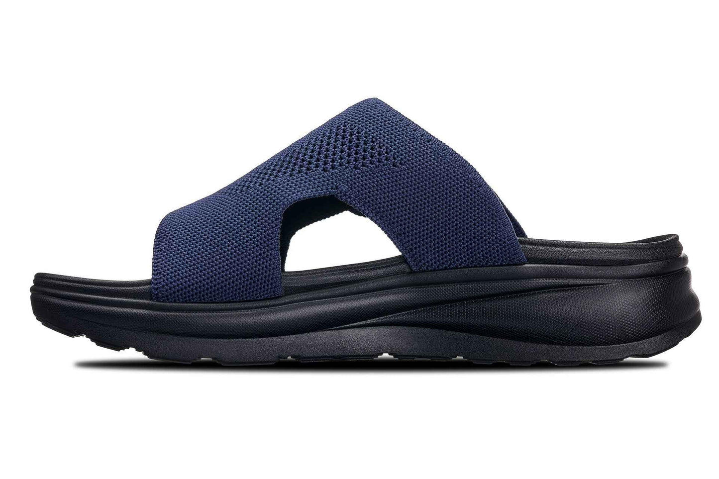 CALTO - X1659 - 2 Inches Taller (Black/Knitted Navy) Tallmenshoes.com