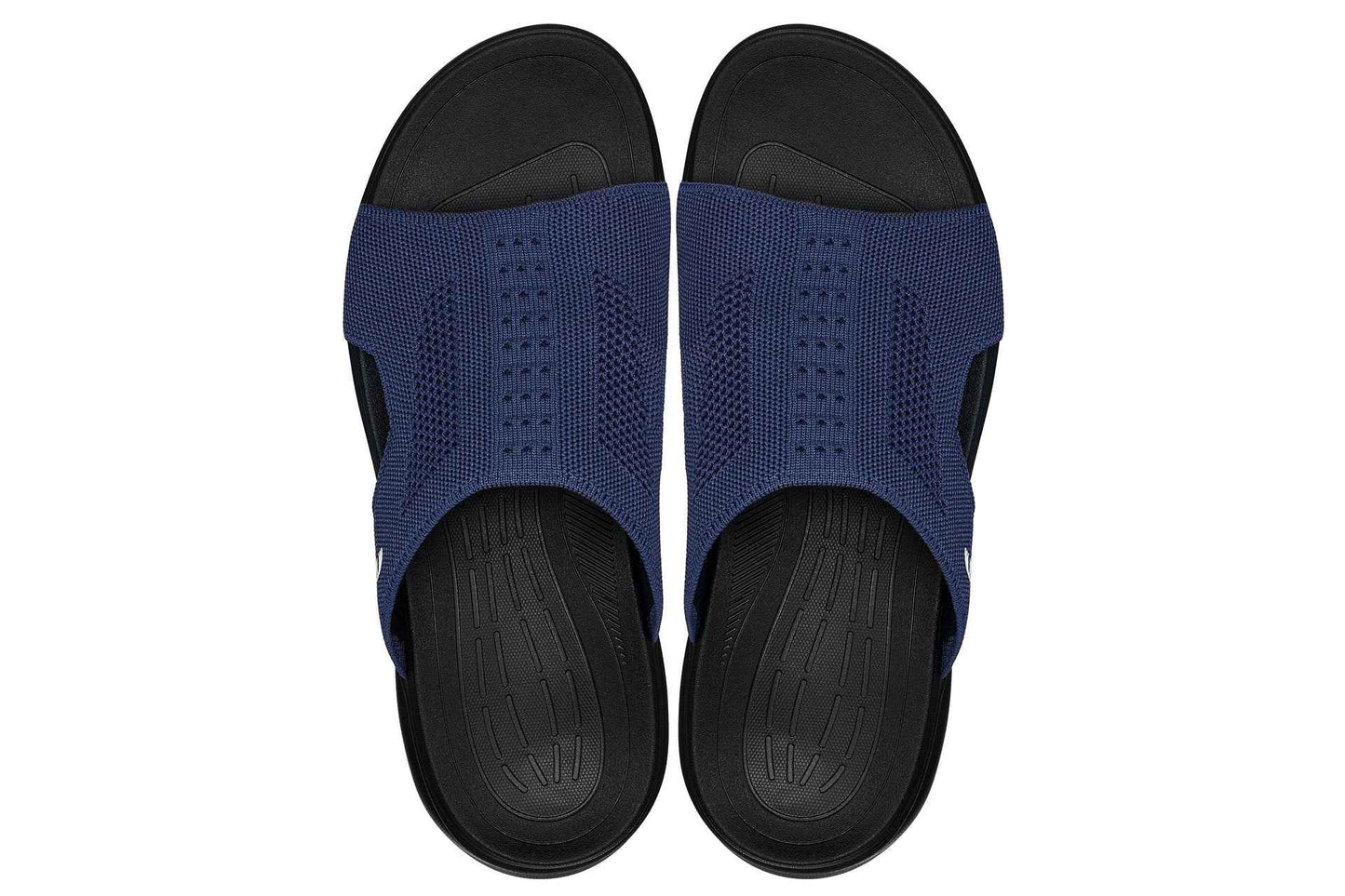 CALTO - X1659 - 2 Inches Taller (Black/Knitted Navy) Tallmenshoes.com