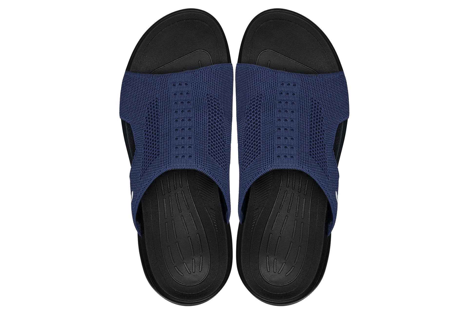 CALTO - X1659 - 2 Inches Taller (Black/Knitted Navy) Tallmenshoes.com