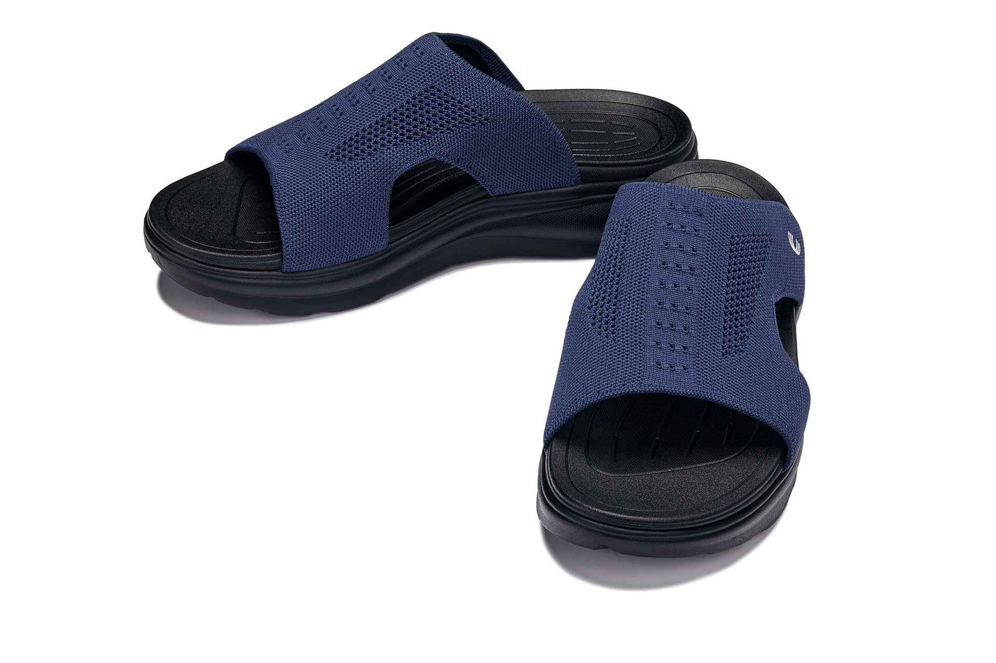 CALTO - X1659 - 2 Inches Taller (Black/Knitted Navy) Tallmenshoes.com