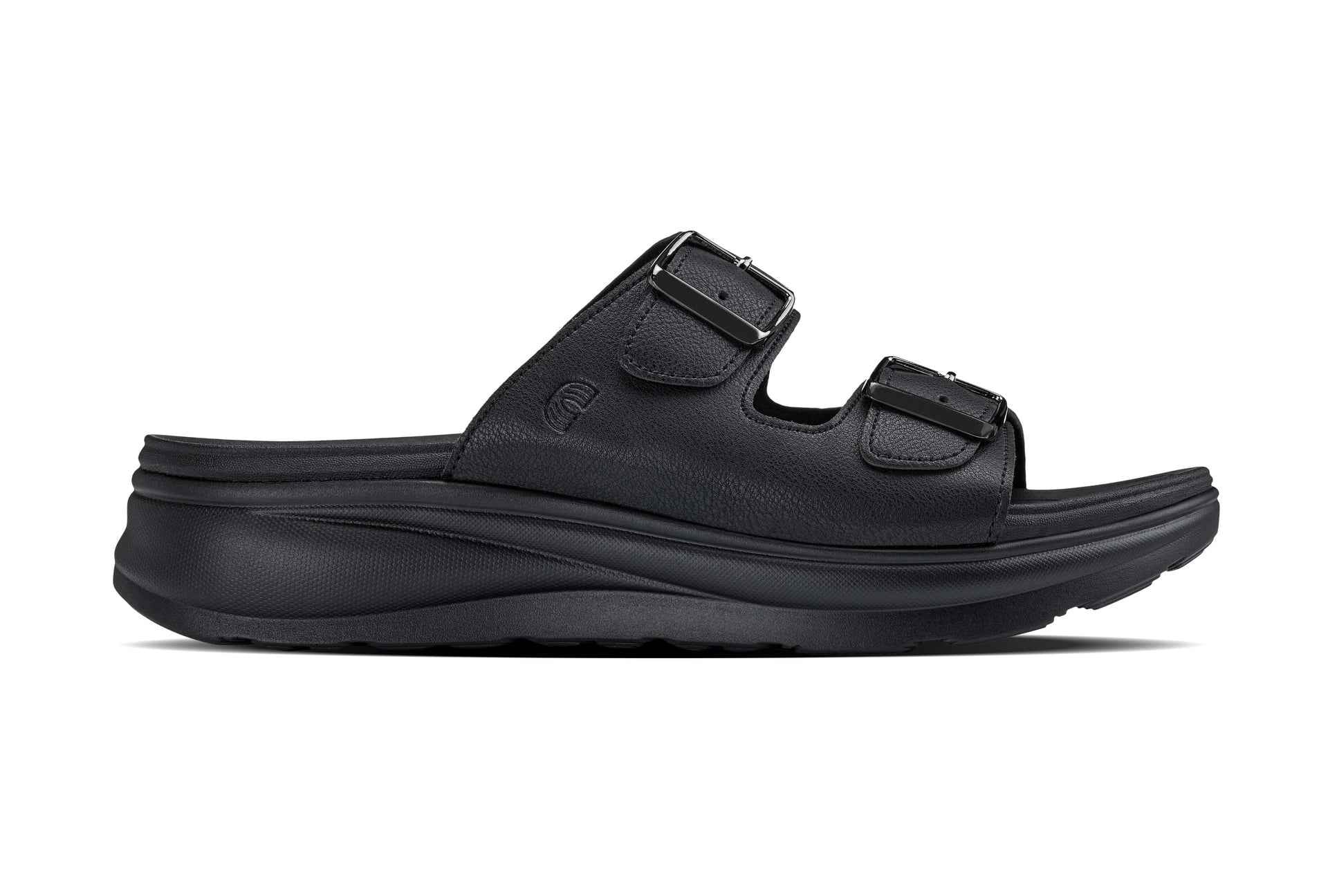 CALTO - X1660 - 2 Inches Taller (Black Buckle) - Dual Adjustable Buckle Sandal Tallmenshoes.com