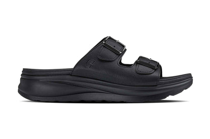 CALTO - X1660 - 2 Inches Taller (Black Buckle) - Dual Adjustable Buckle Sandal Tallmenshoes.com