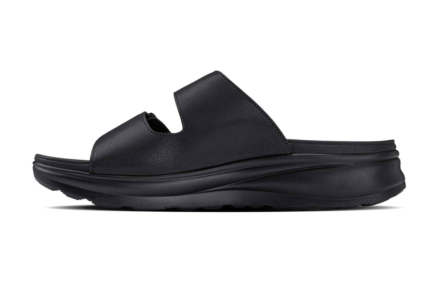 CALTO - X1660 - 2 Inches Taller (Black Buckle) - Dual Adjustable Buckle Sandal Tallmenshoes.com