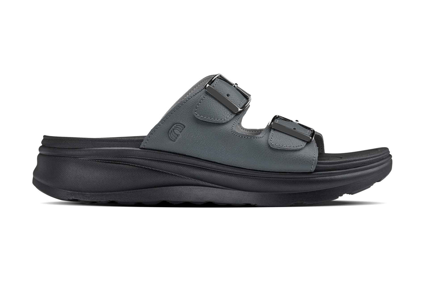CALTO - X1661 - 2 Inches Taller (Iron Grey Buckle) - Dual Adjustable Buckle Sandals Tallmenshoes.com