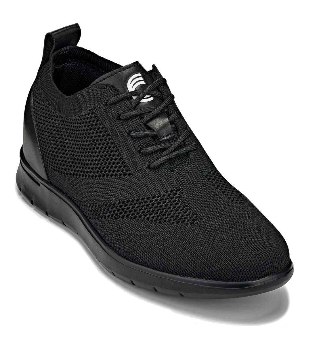 CALTO - X2211 - 2.4 Inches Taller (Black/Black Sole) - Lace Up Casual Walker - Lightweight Tallmenshoes.com