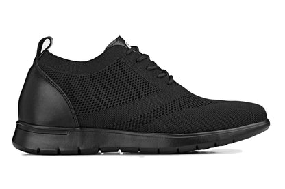 CALTO - X2211 - 2.4 Inches Taller (Black/Black Sole) - Lace Up Casual Walker - Lightweight Tallmenshoes.com