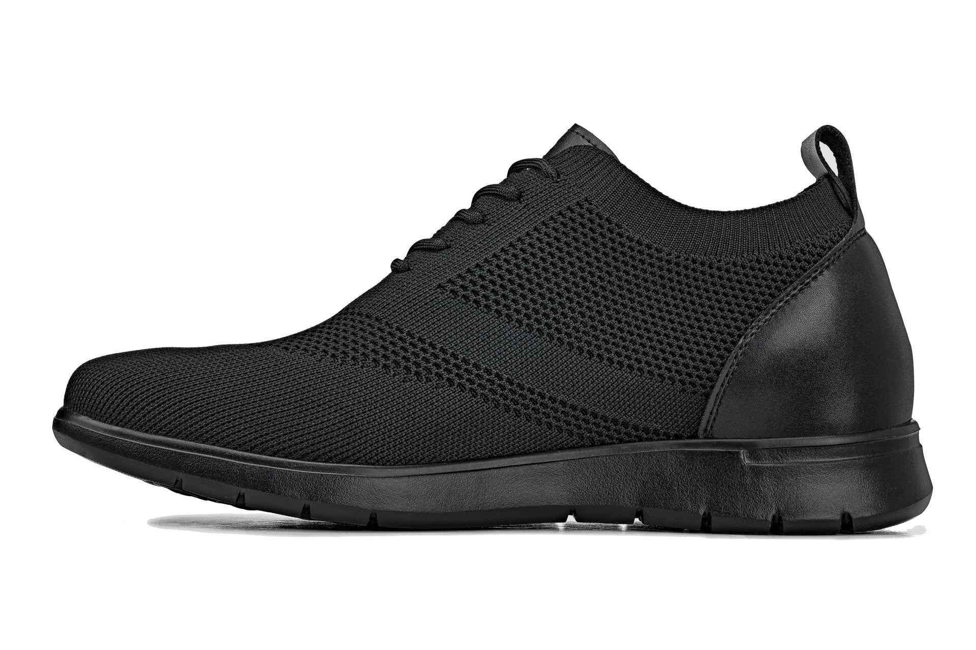 CALTO - X2211 - 2.4 Inches Taller (Black/Black Sole) - Lace Up Casual Walker - Lightweight Tallmenshoes.com