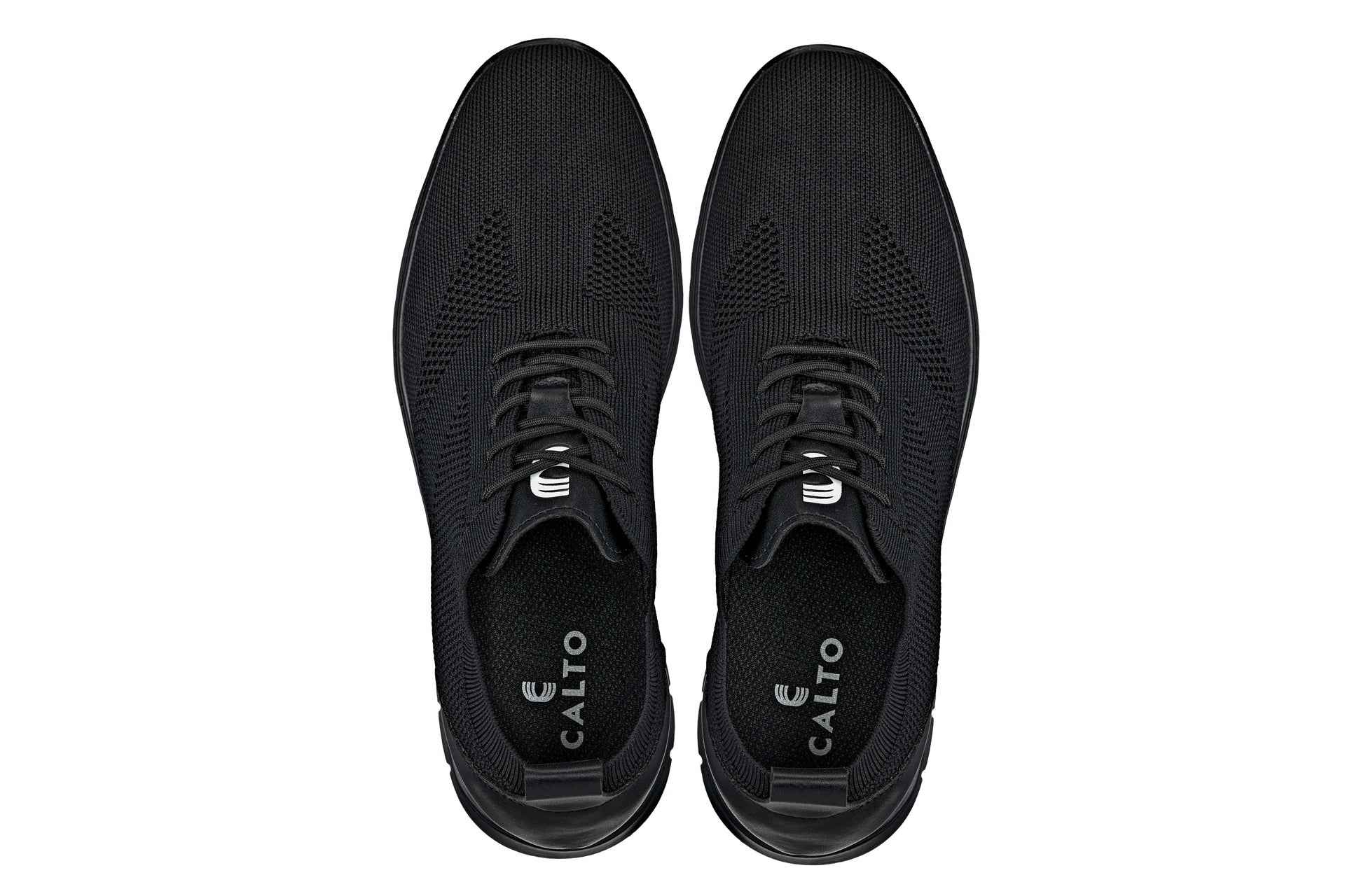 CALTO - X2211 - 2.4 Inches Taller (Black/Black Sole) - Lace Up Casual Walker - Lightweight Tallmenshoes.com