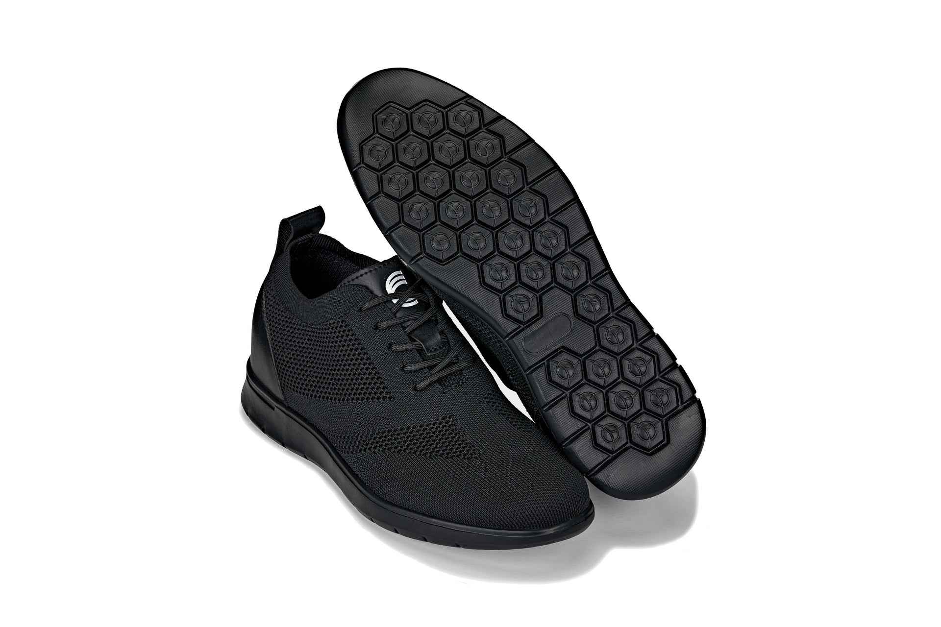 CALTO - X2211 - 2.4 Inches Taller (Black/Black Sole) - Lace Up Casual Walker - Lightweight Tallmenshoes.com