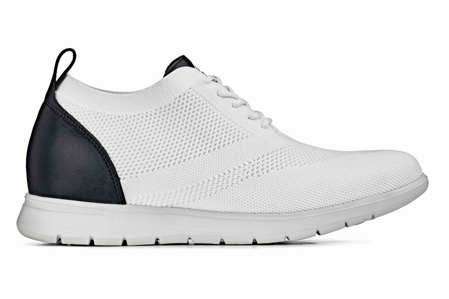CALTO - X2212 - 2.4 Inches Taller (White/Black) - Lace Up Casual Walker - Lightweight Tallmenshoes.com