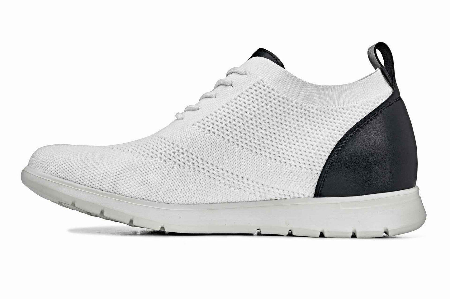 CALTO - X2212 - 2.4 Inches Taller (White/Black) - Lace Up Casual Walker - Lightweight Tallmenshoes.com
